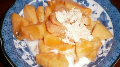 柿でヨーグルト豆乳デザート