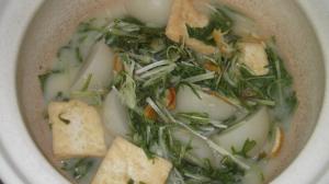 水菜と小蕪の白味噌煮