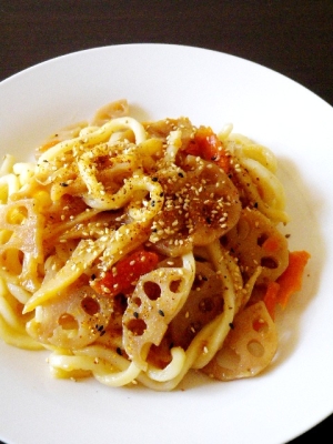 レンコンのきんぴら焼きうどん