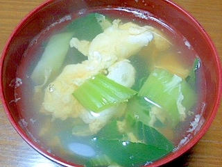 チンゲン菜とたまごの和風スープ