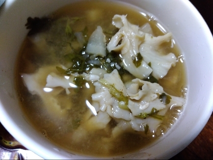 小松菜と舞茸とねぎの味噌汁