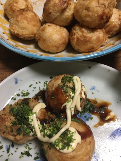 カリッフワッでたこ焼き粉で作るより美味しかったです！！！！