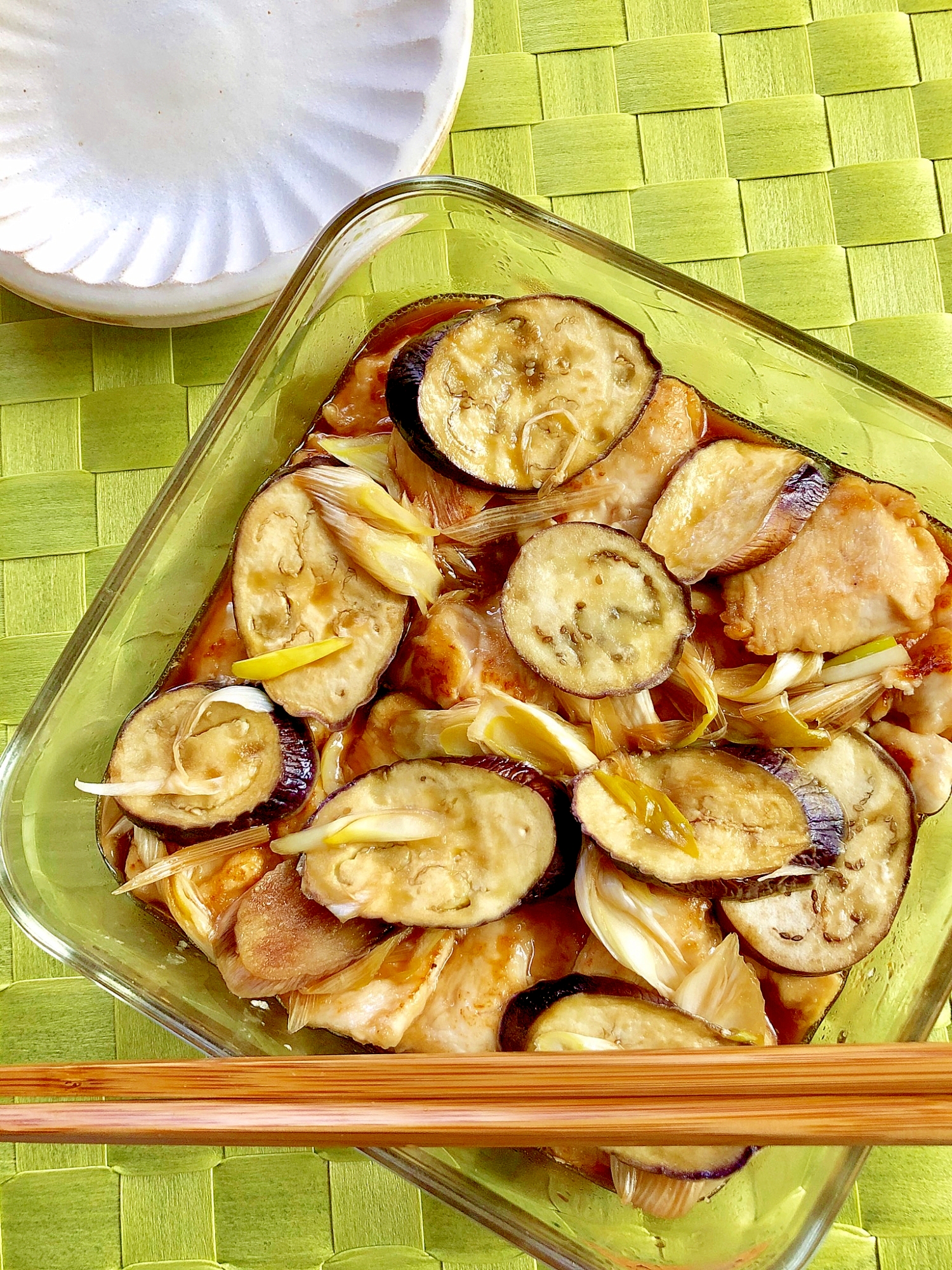 揚げずに簡単!鶏むね肉となすと長ネギの南蛮漬け