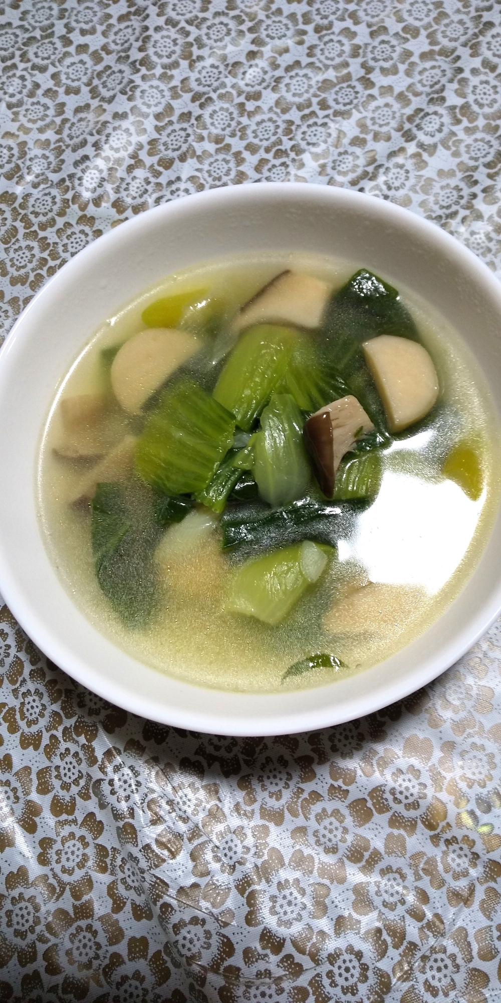 チンゲン菜とエリンギのスープ