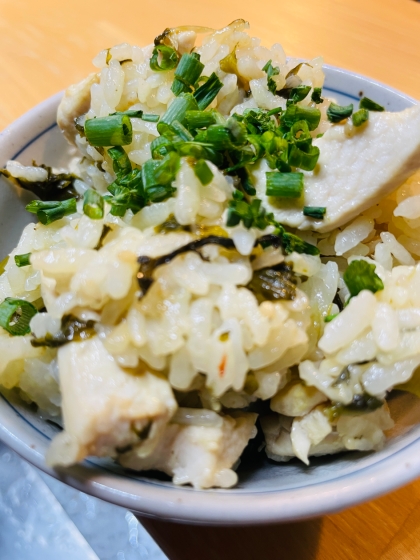 鷄と高菜の中華風炊き込みご飯✿