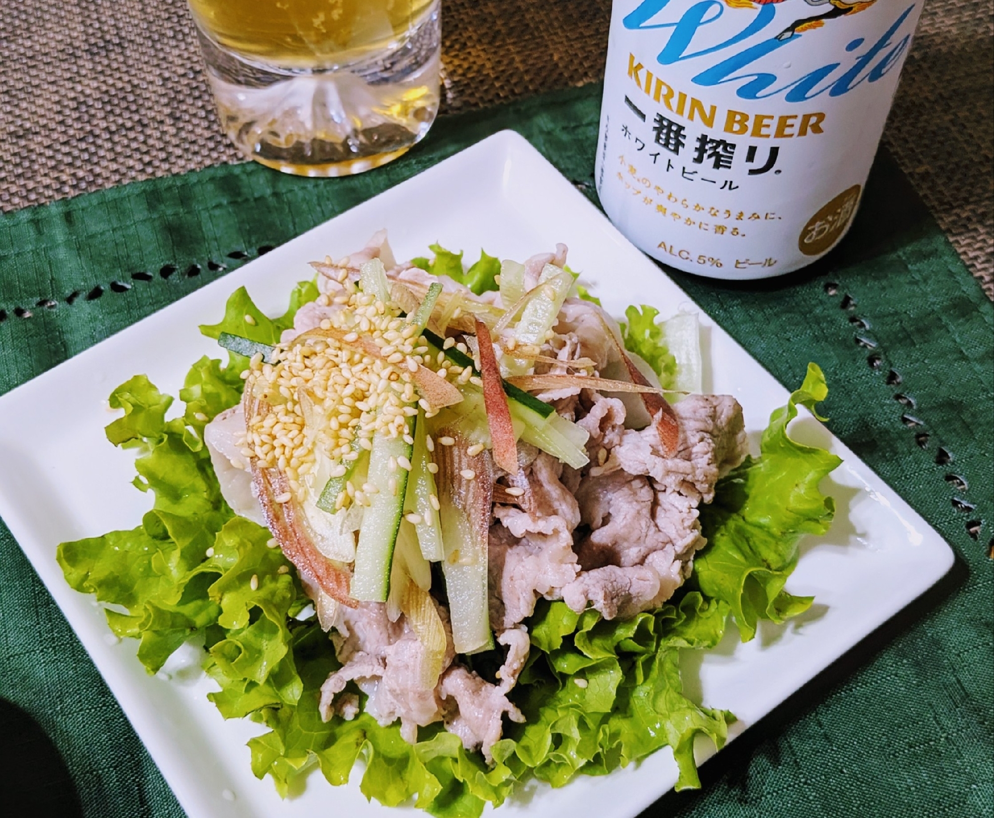 【主菜】ミョウガたっぷり豚冷しゃぶ