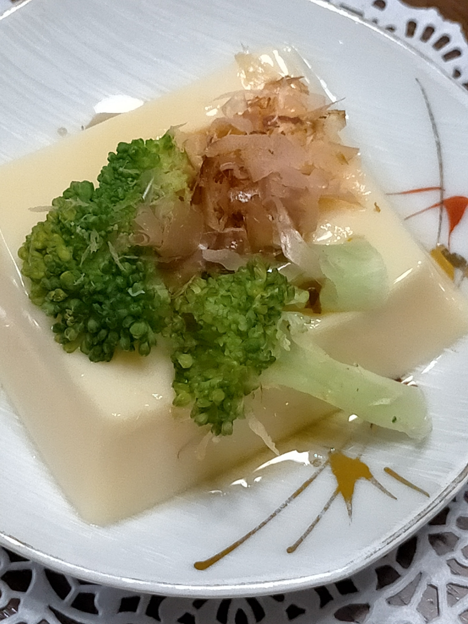 マヨ味☆ブロッコリーとおかかのせポン酢玉子豆腐～♪
