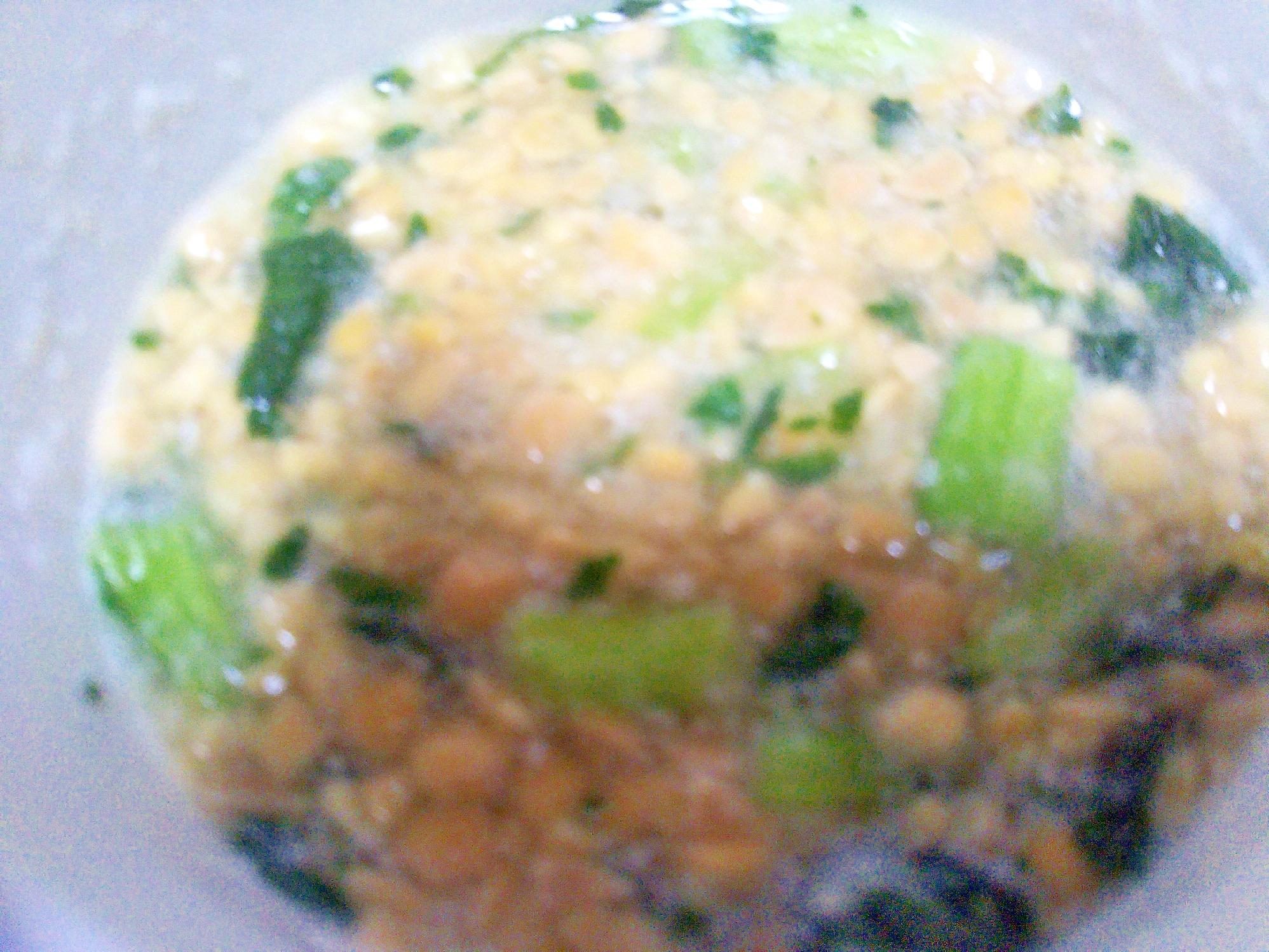 ひきわり納豆＆小松菜のスープ