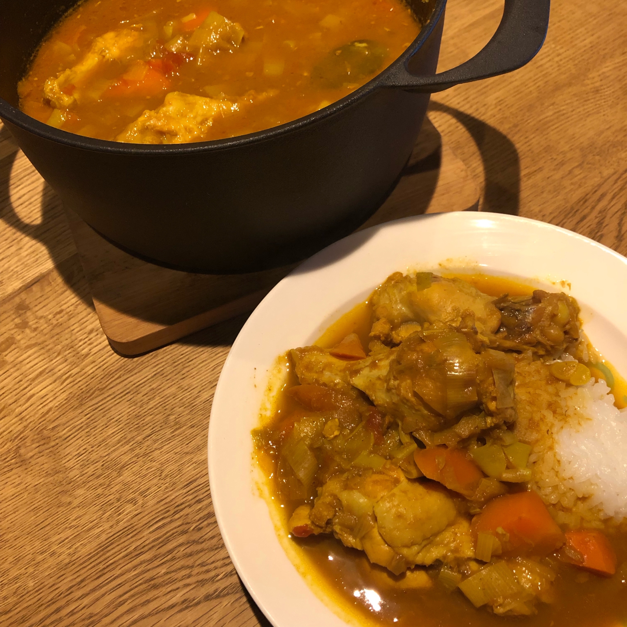 白ネギで☆無添加スパイスチキンカレー