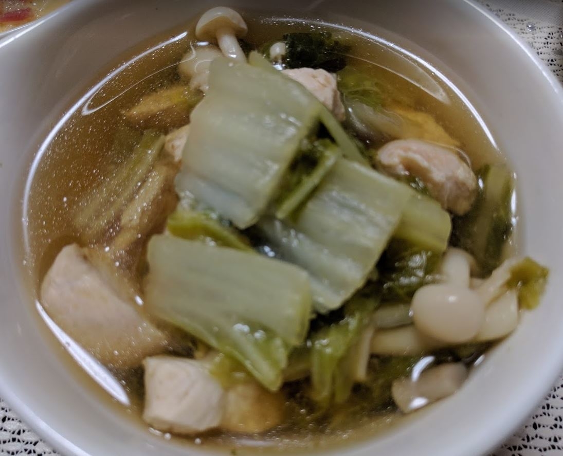 鶏ささみと白菜の和風スープ