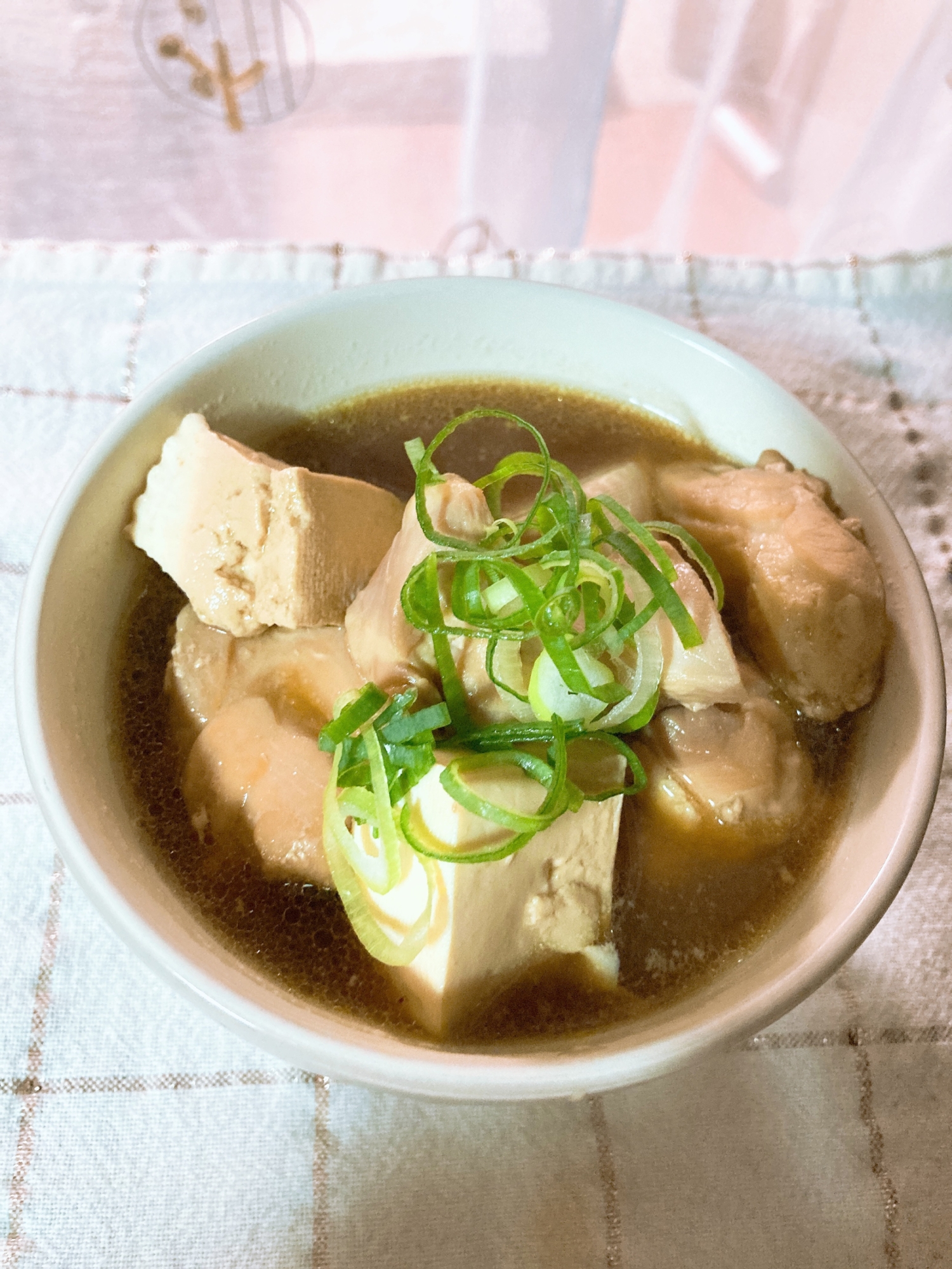 鶏もも肉と木綿豆腐のしみしみ煮物♬