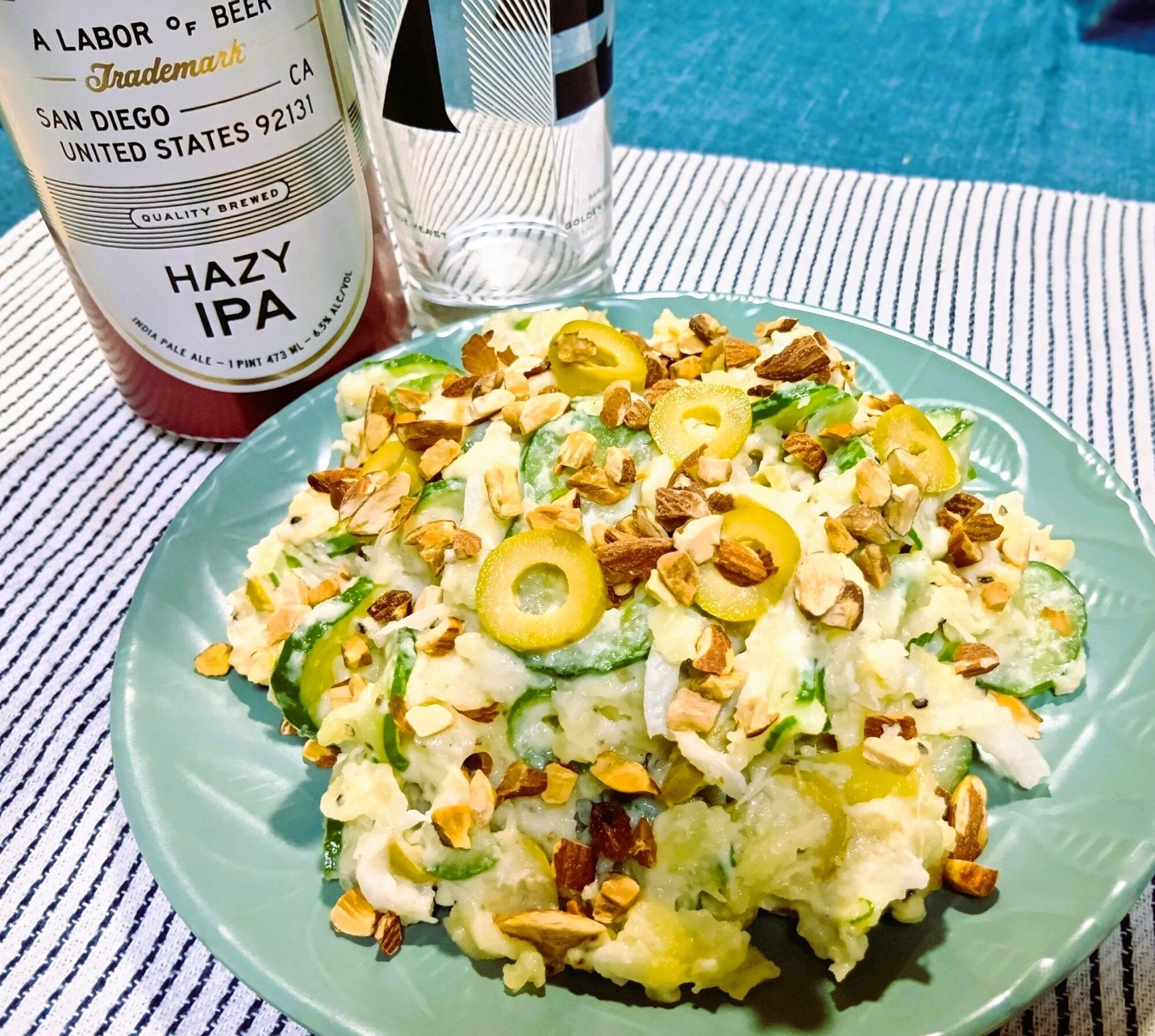グリーンオリーブとナッツのカボス香るポテトサラダ レシピ・作り方 by