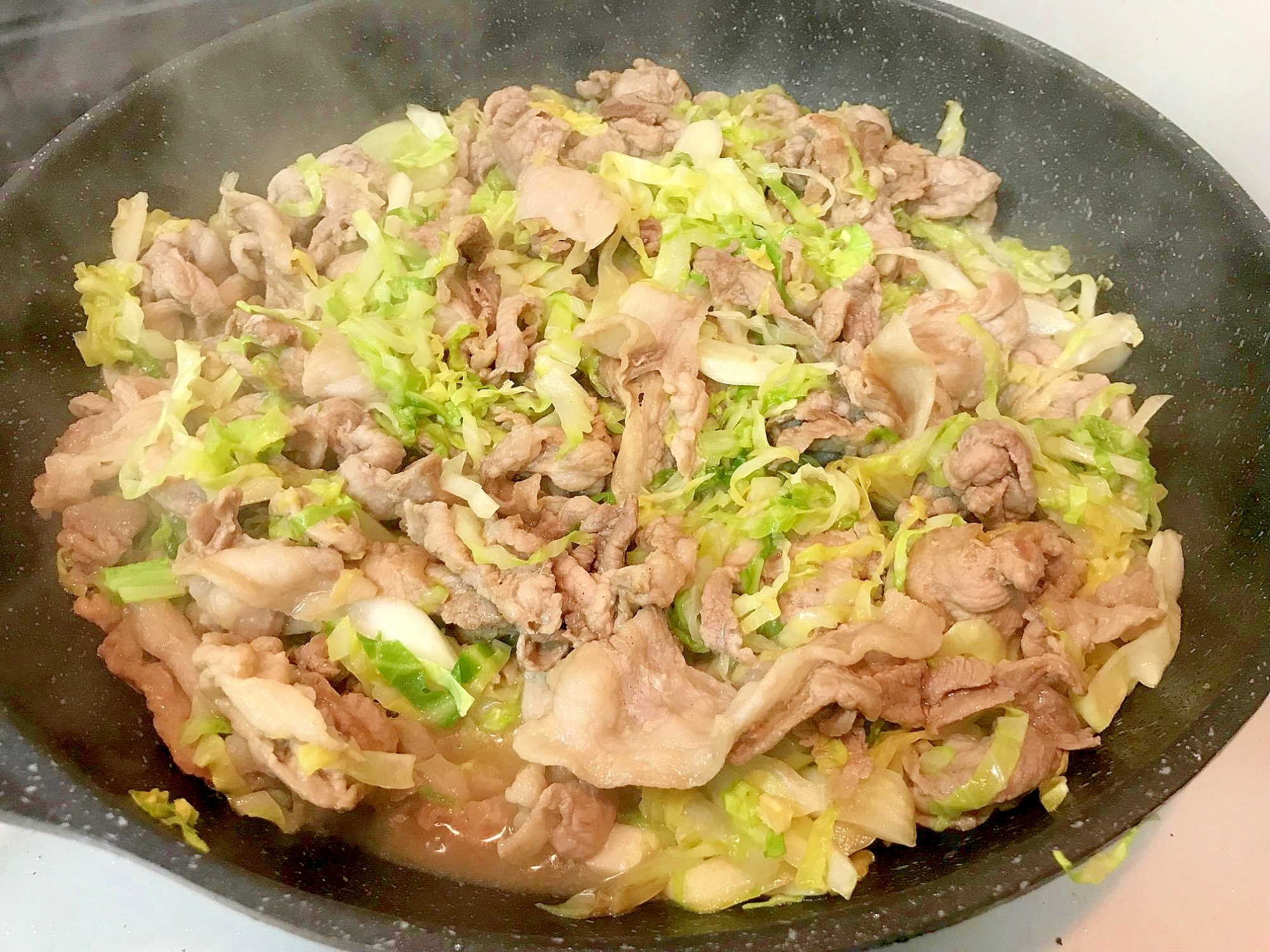 我流豚肉キャベツ炒め