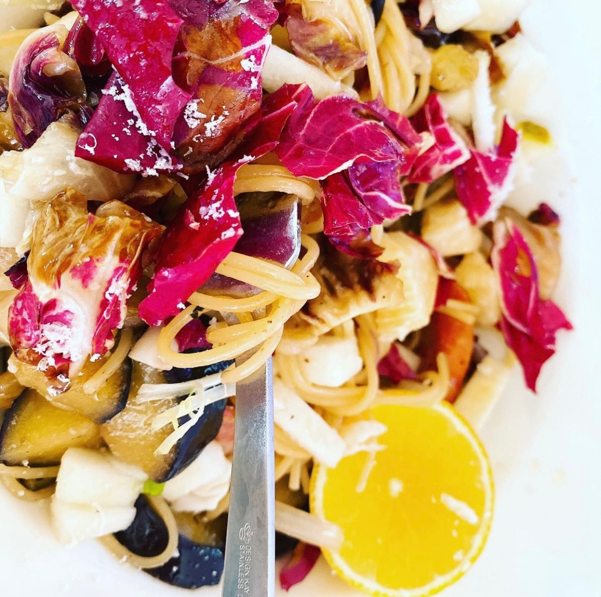 トレビスとカボスの和風パスタ