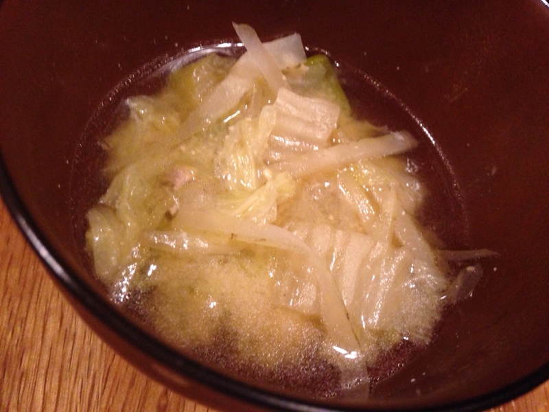 白菜と大根とねぎの味噌汁