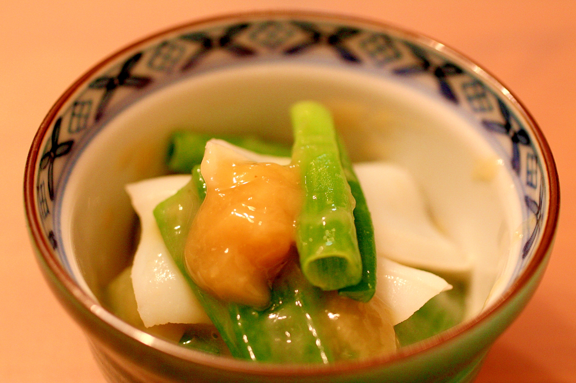 料亭お通し！白味噌の甘酸っぱい♪わけぎとイカのぬた