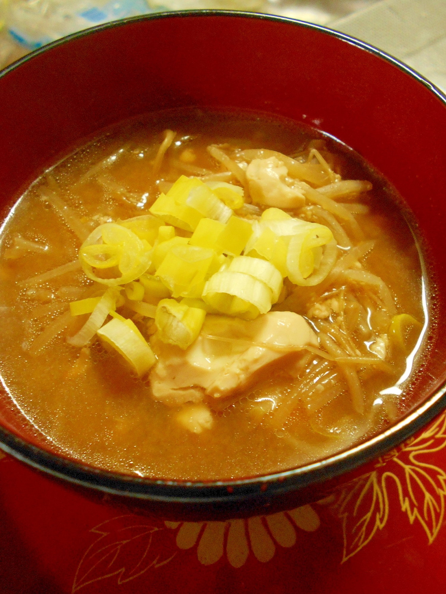 満足！炒めもやしとうふの味噌汁