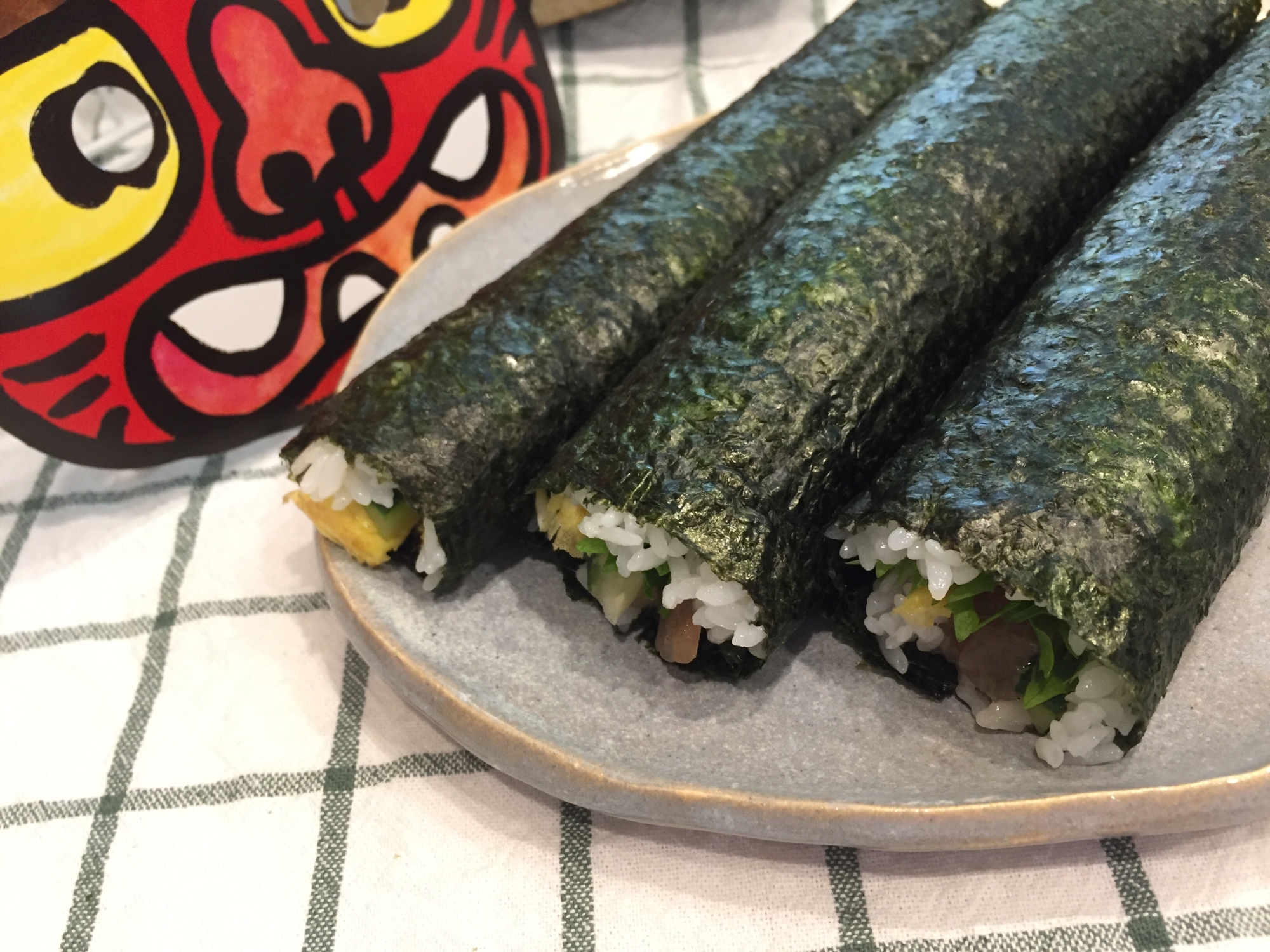 びんながまぐろ醤油漬けで太巻き