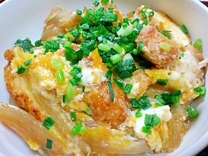 余ったチキンカツで 親子カツ丼 レシピ 作り方 By ゆい0404 楽天レシピ