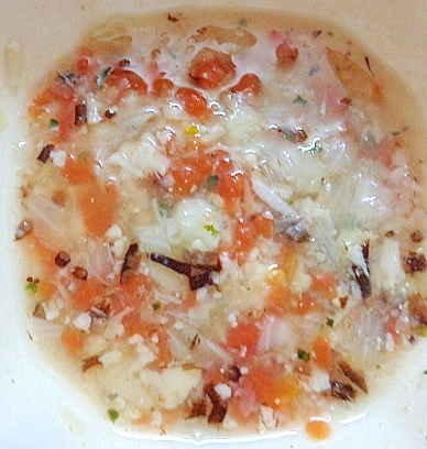 離乳食後期　ひじきと５種の野菜のふりかけ味スープ