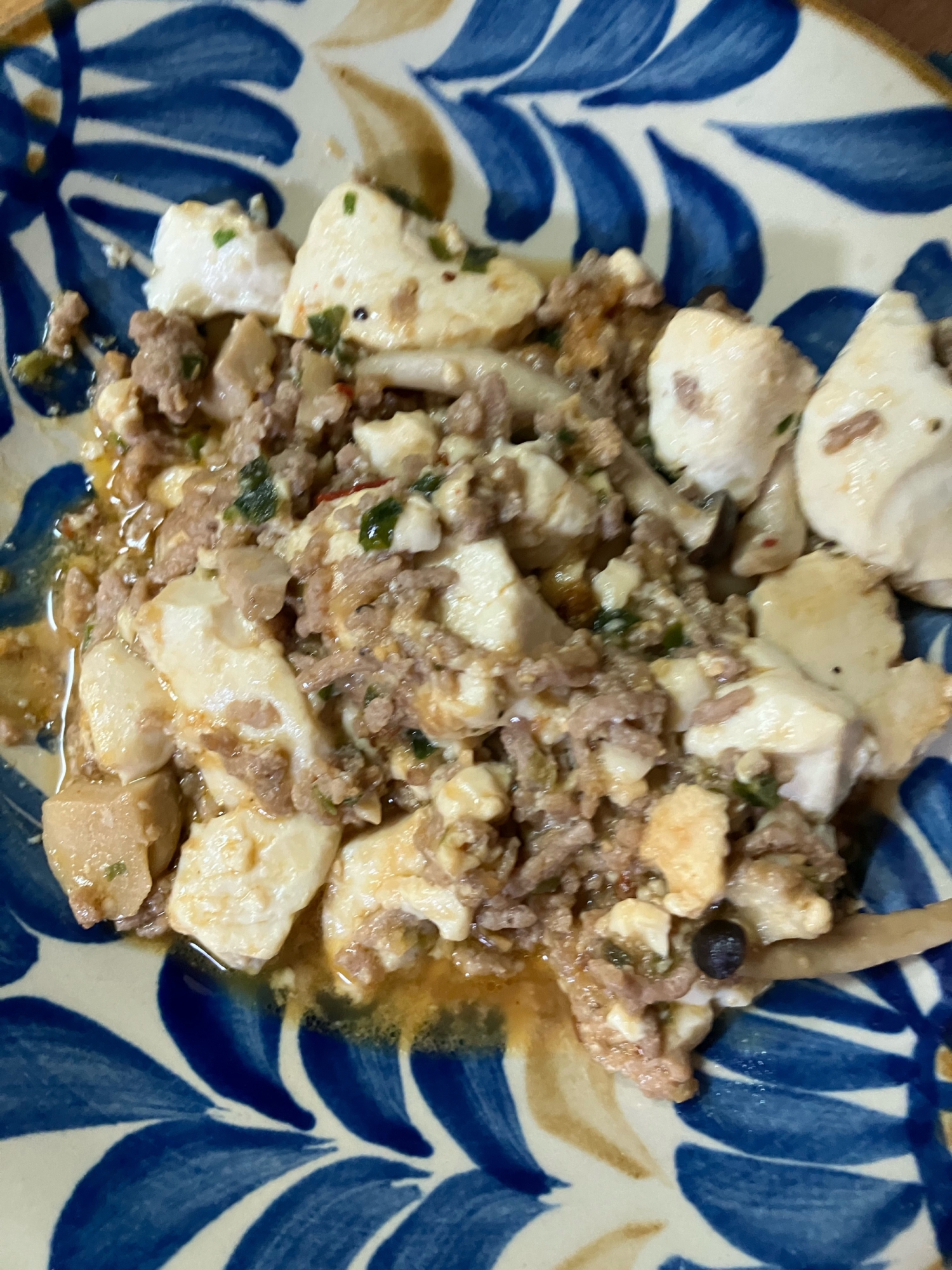 絹豆腐のひき肉味噌炒め