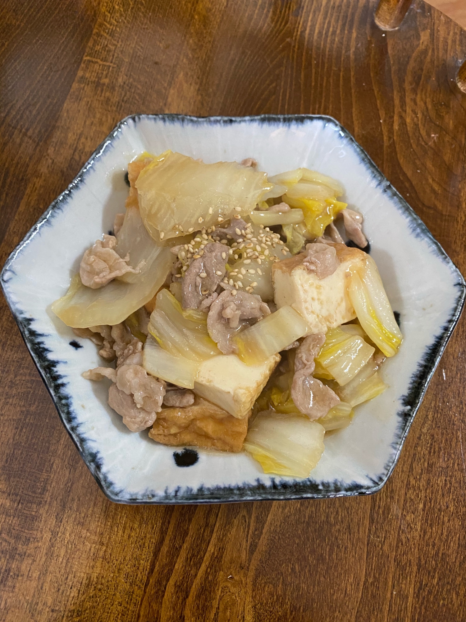 豚肉　白菜　厚揚げ　煮