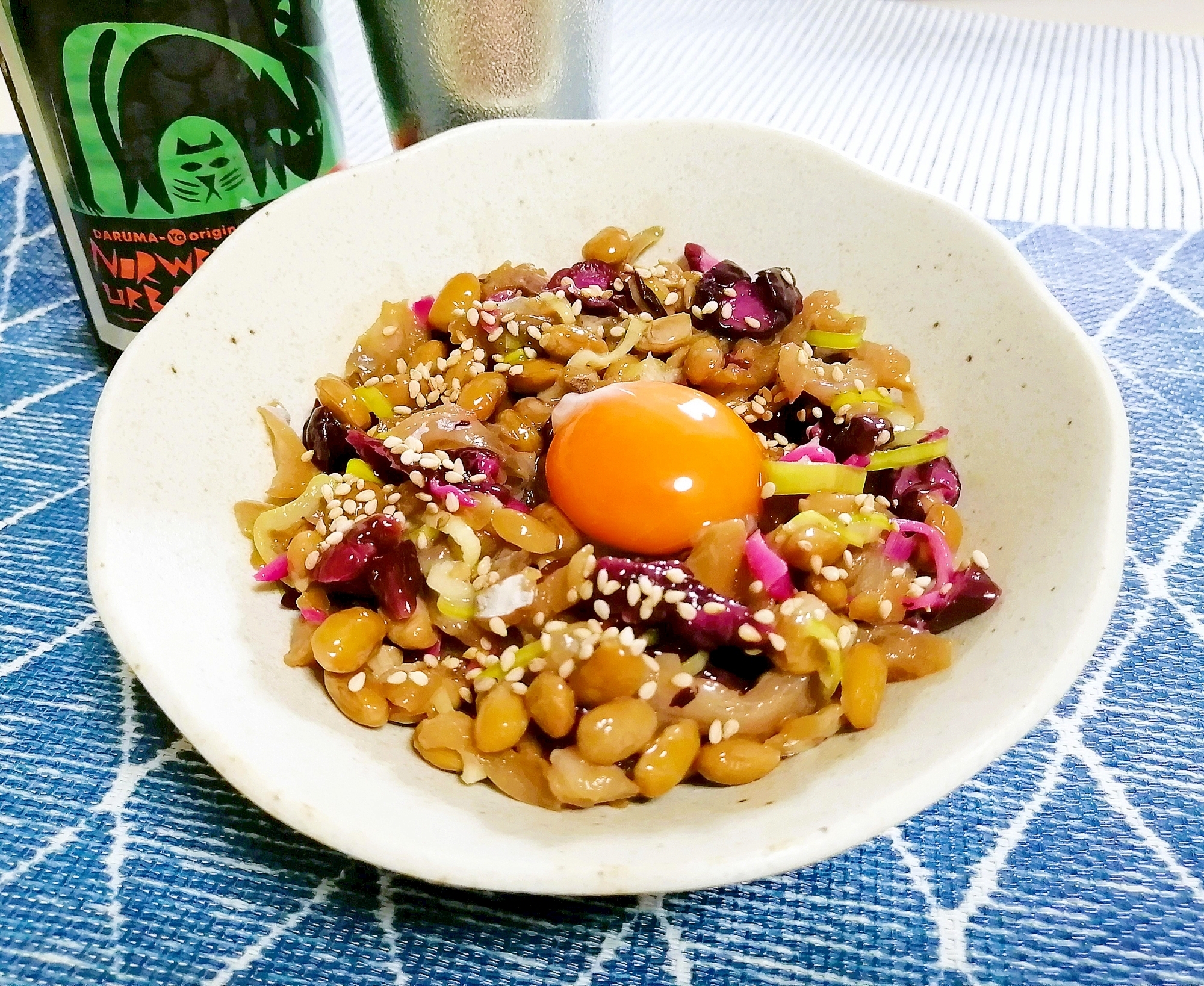 納豆好き必見！鯵のたたきと柴漬けの納豆和え