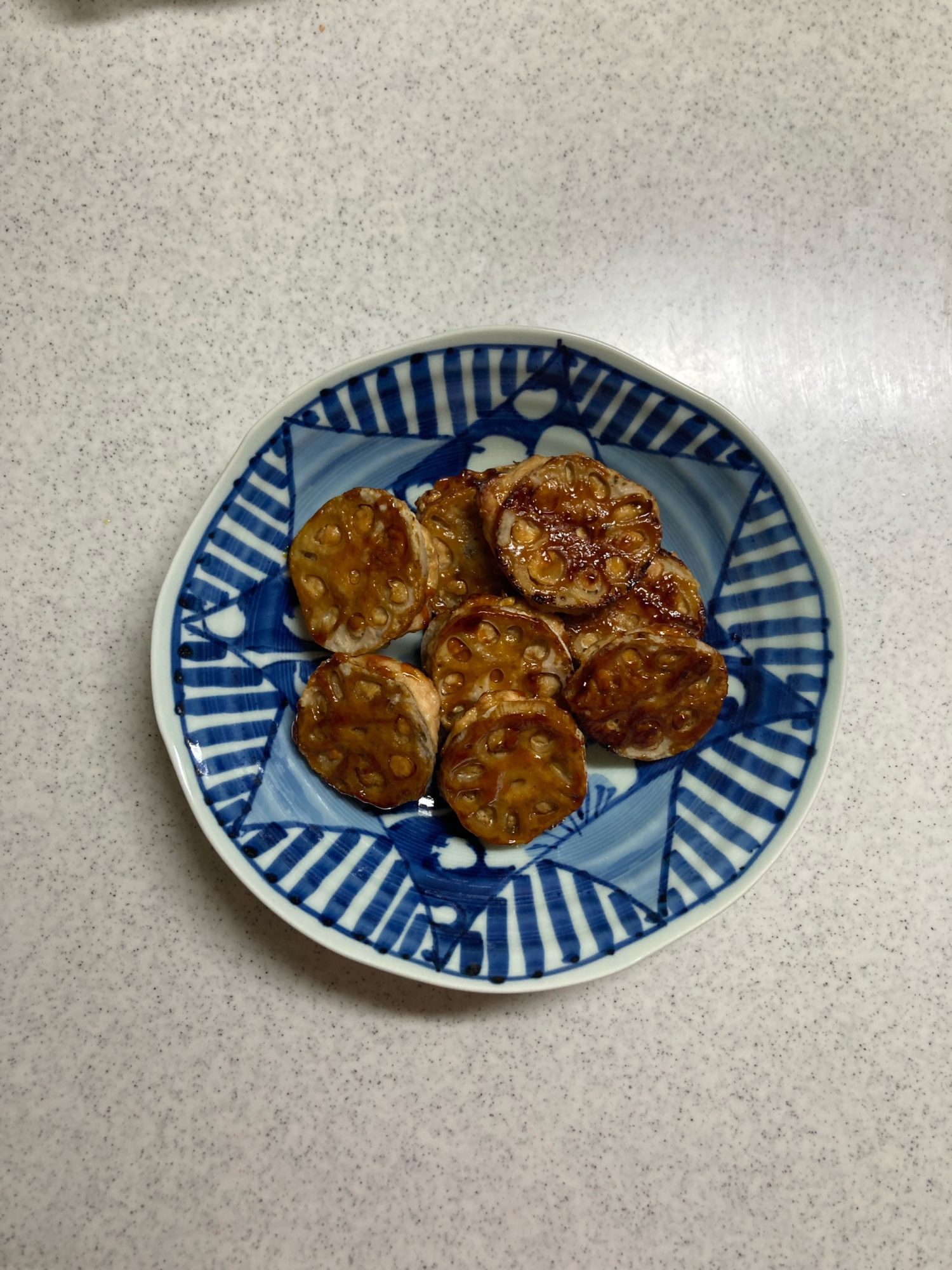 エノキの鶏つくねでれんこん焼き