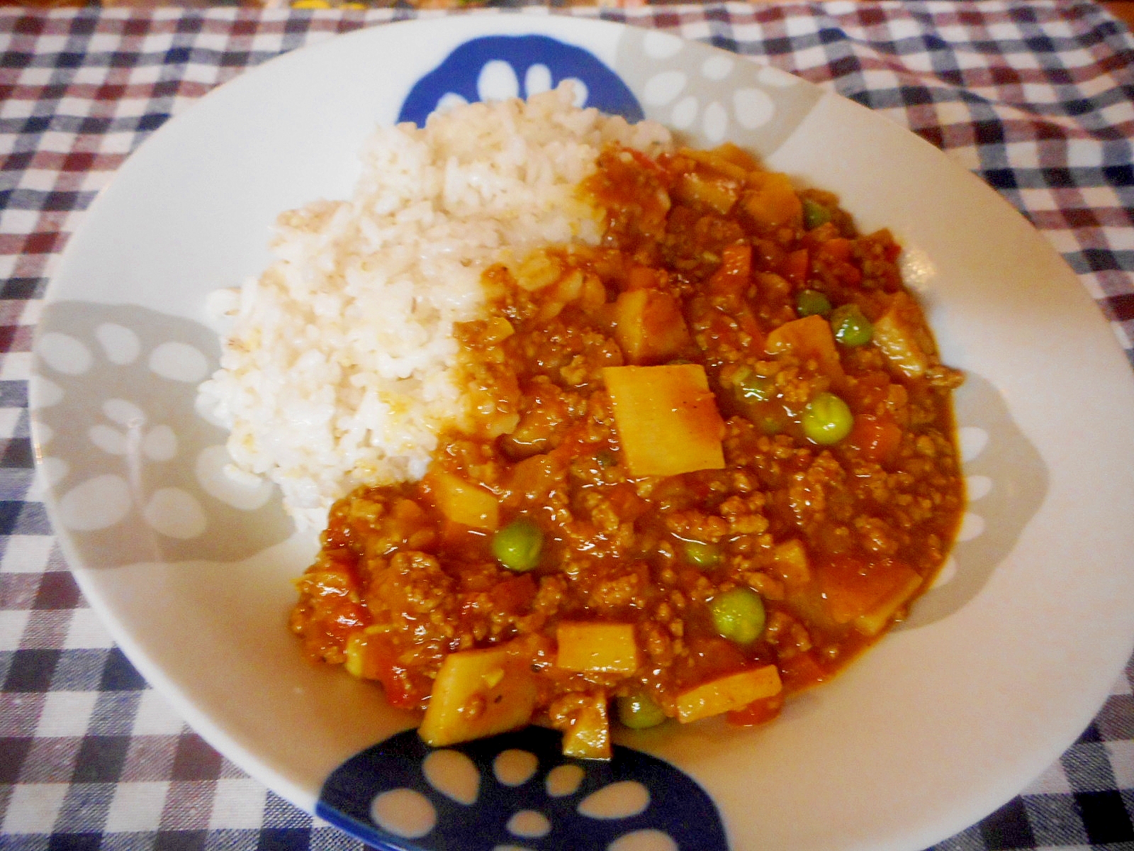 タケノコのトマトキーマカレー