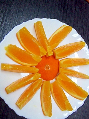 オレンジ皮付きでデザートに オレンジカットアレンジ レシピ 作り方 By Iihi009 楽天レシピ