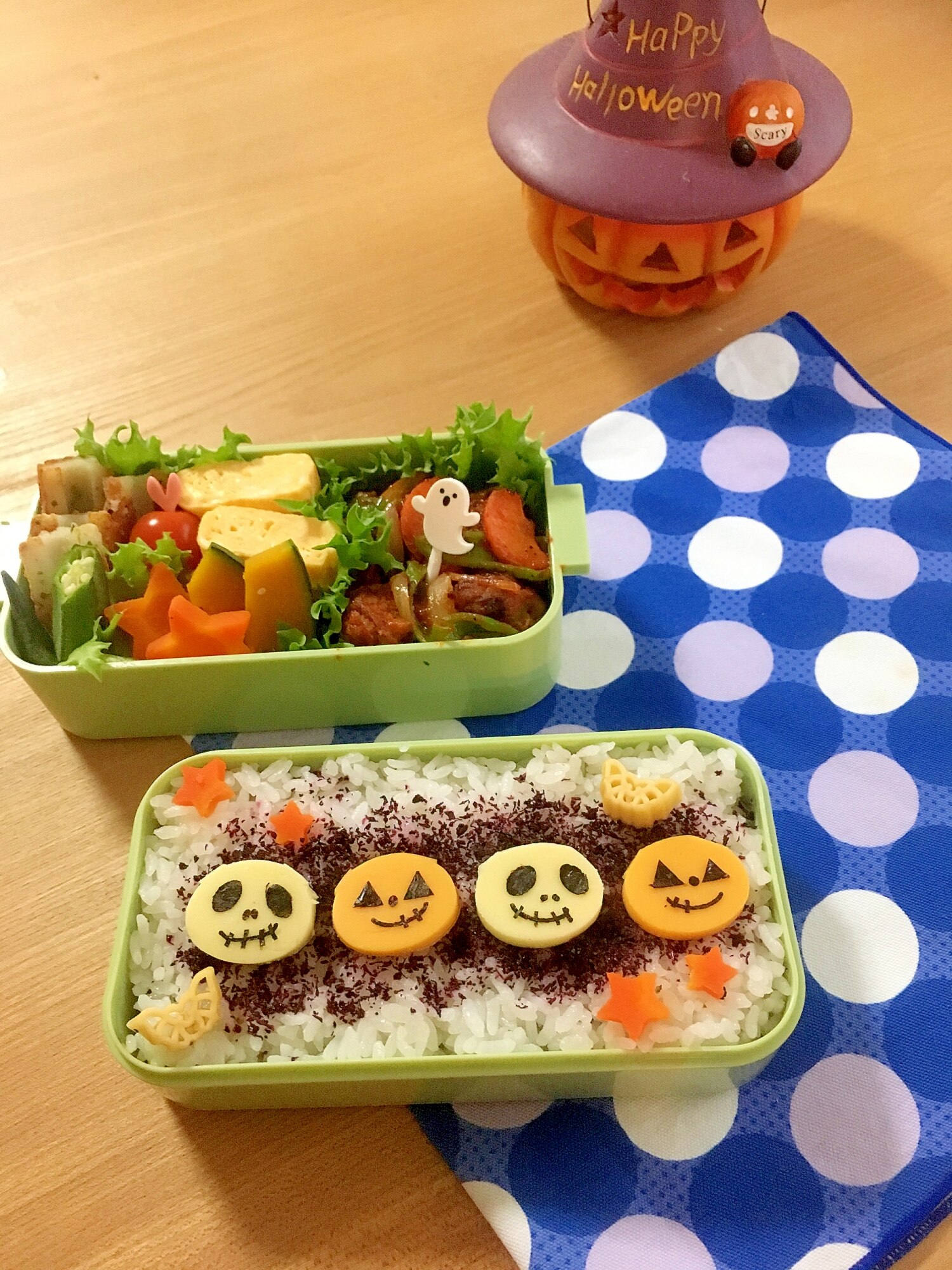 簡単キャラ弁 2色のチーズｄｅハロウィンのお弁当 レシピ 作り方 By Cherry05 楽天レシピ