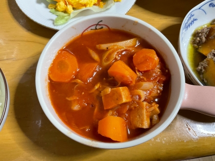 お野菜たっぷり☆桜えびと根菜のトマトスープ☆