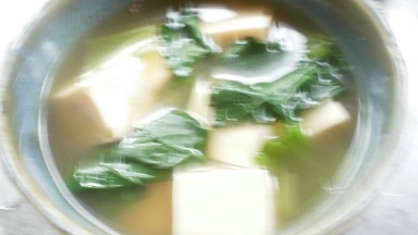 ❤小松菜と木綿豆腐の白だしスープ❤