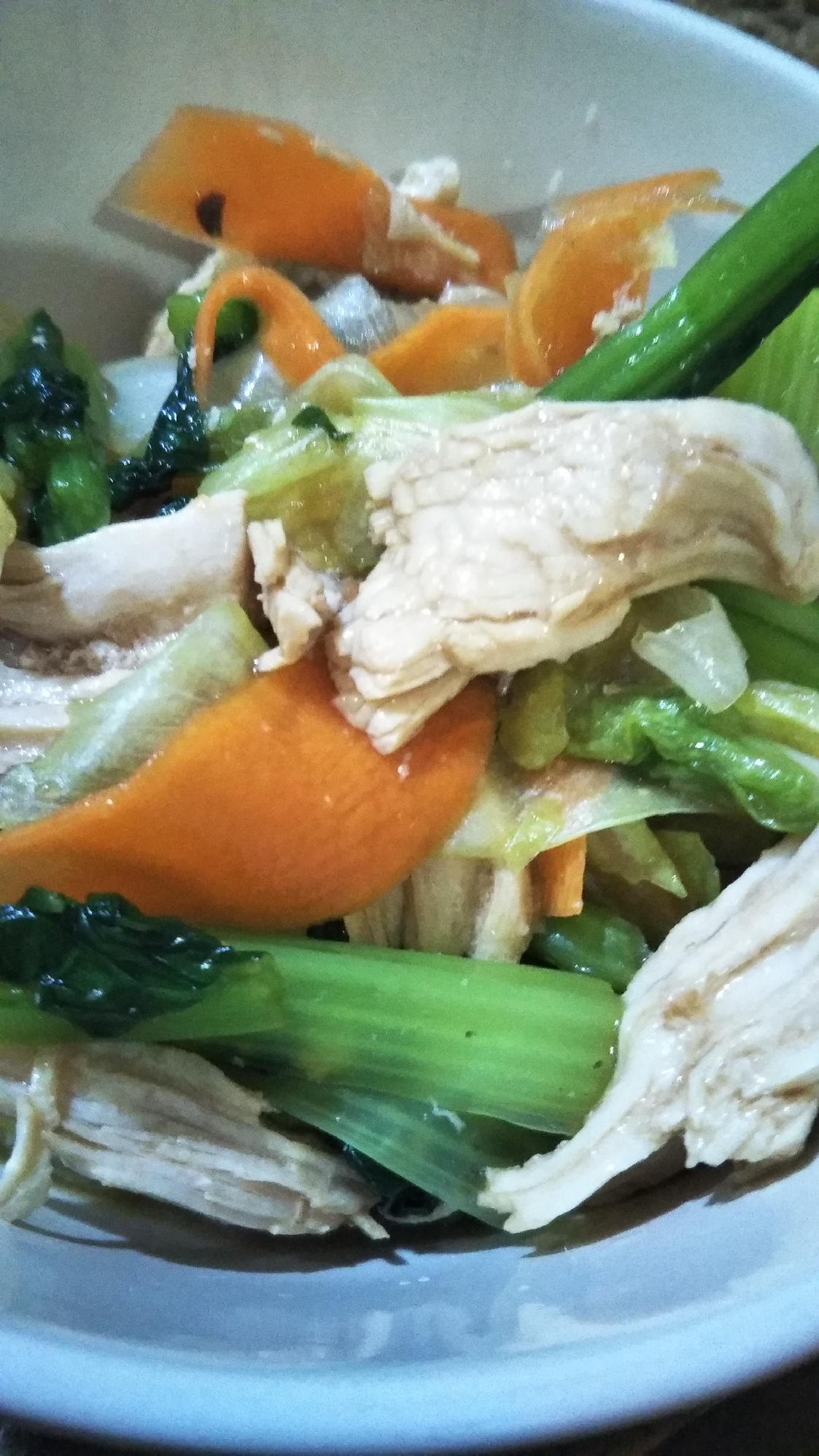 茹で鶏と小松菜のサラダ(◕ᴗ◕✿)