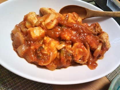 鶏むね肉のトマト缶煮♪