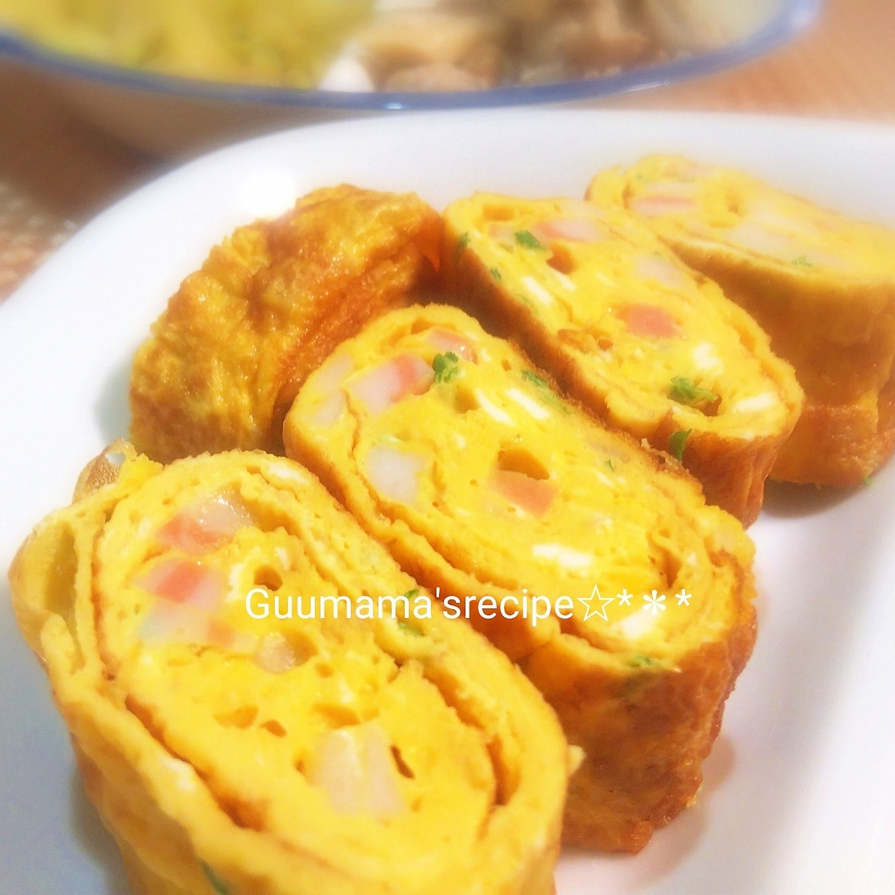 余ったなるとで♡彩り可愛い♡ラーメン風♡玉子焼き