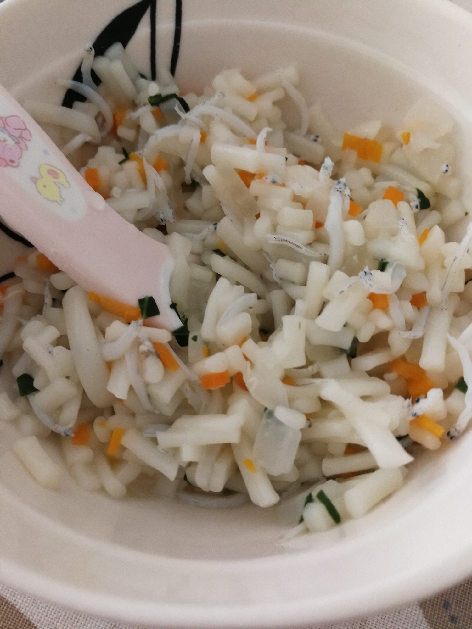 【離乳食中期】しらすと野菜のひやむぎ