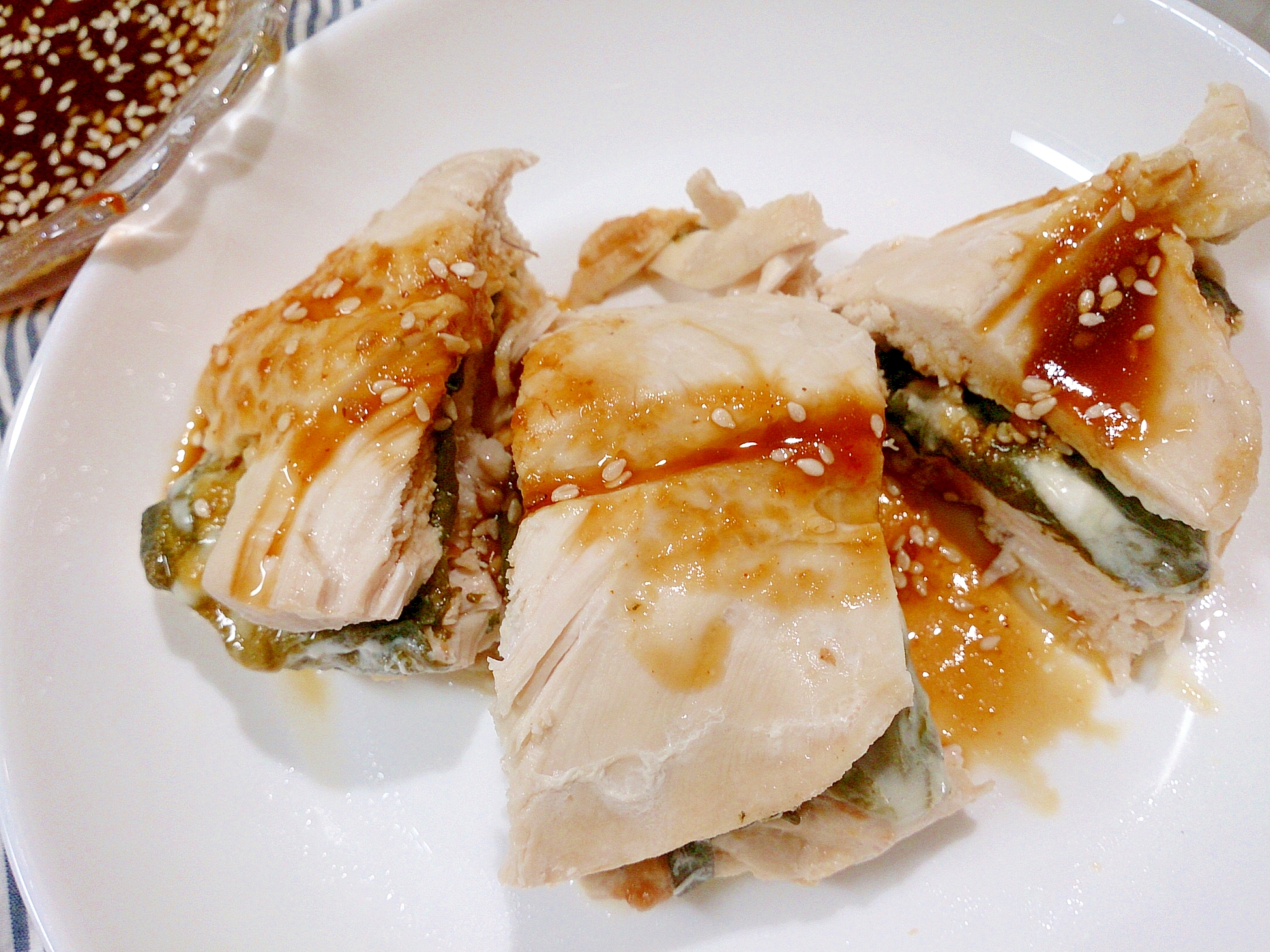 鶏胸肉の梅と大葉とチーズのはさみ蒸し 圧力鍋 レシピ 作り方 By Hideok888 楽天レシピ