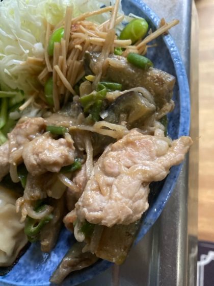 食べ過ぎ要注意！豚肉と茄子ともやしのンブシー
