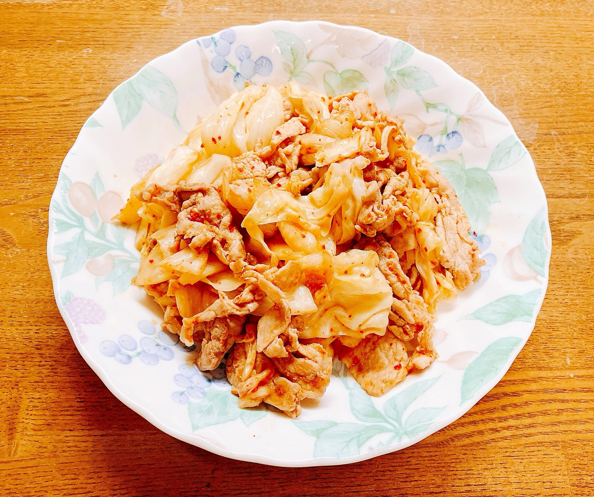 キャベツ豚キムチ炒め