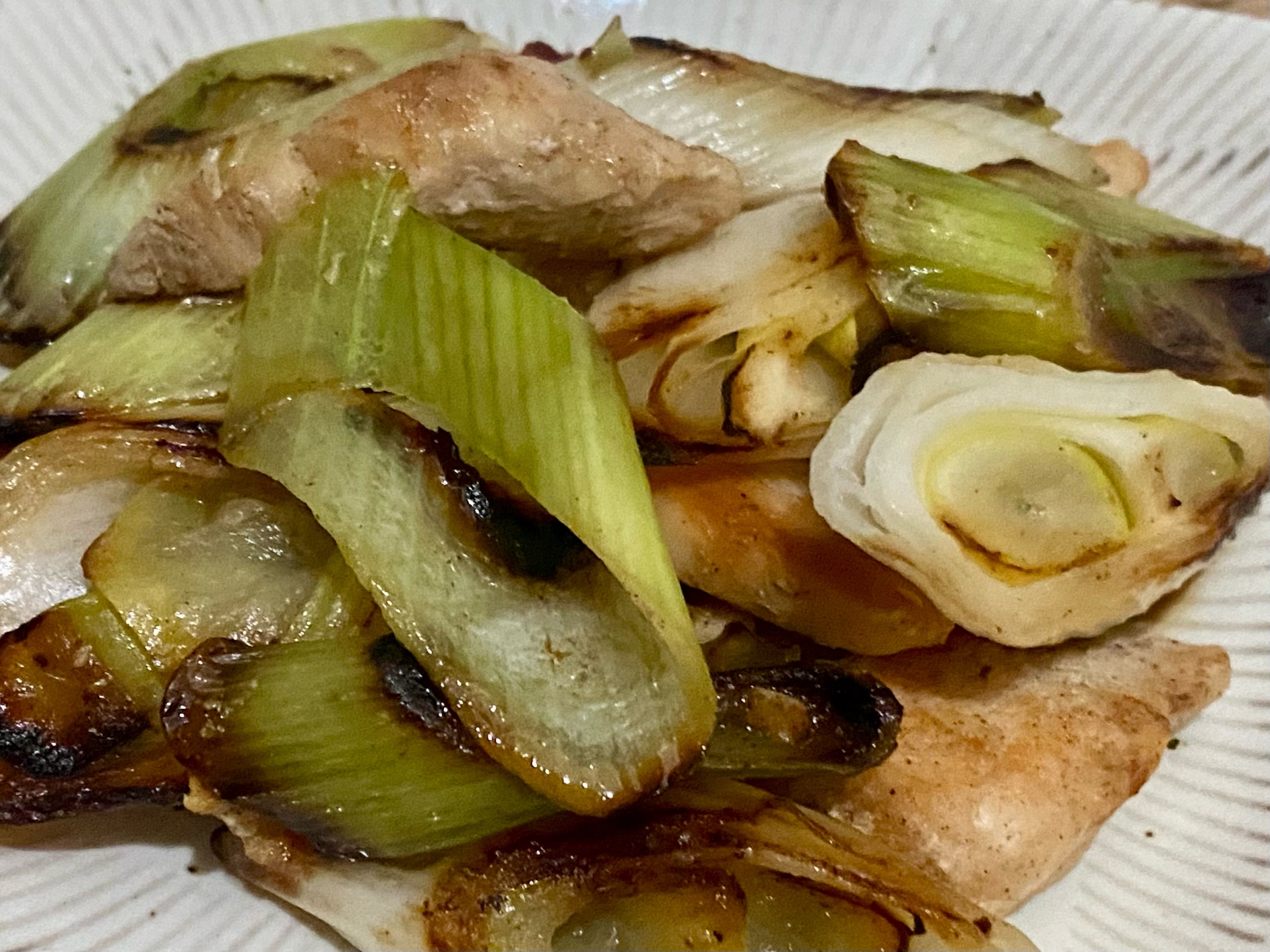ささみと長ネギの炒め物