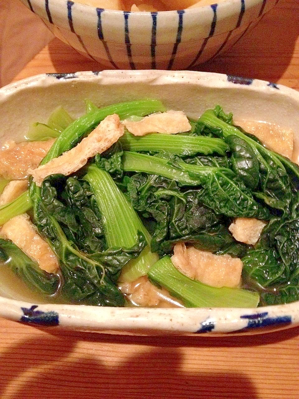 ちぢみ菜とお揚げの炊いたん レシピ 作り方 By Macman3737 楽天レシピ