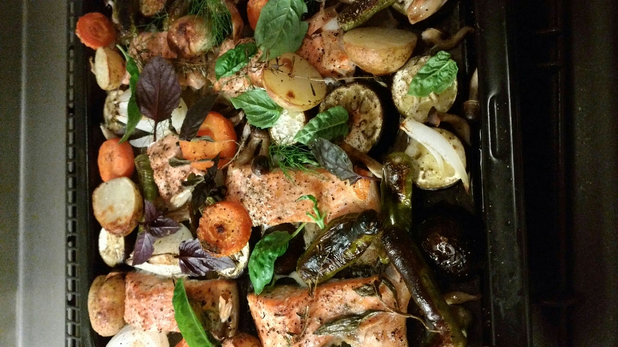 鮭と夏野菜のオーブン焼き