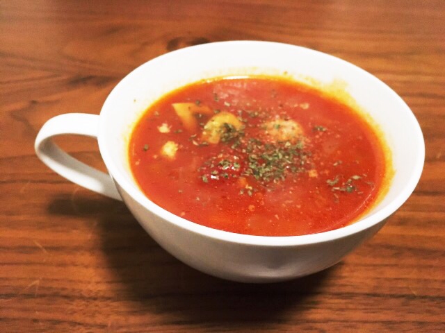 マカロニ入り食べるトマトスープ☆