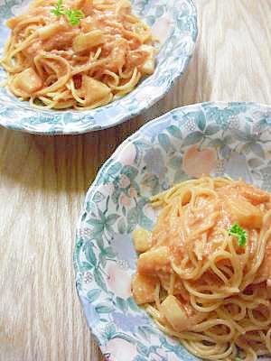 蟹とじゃがいものパスタ