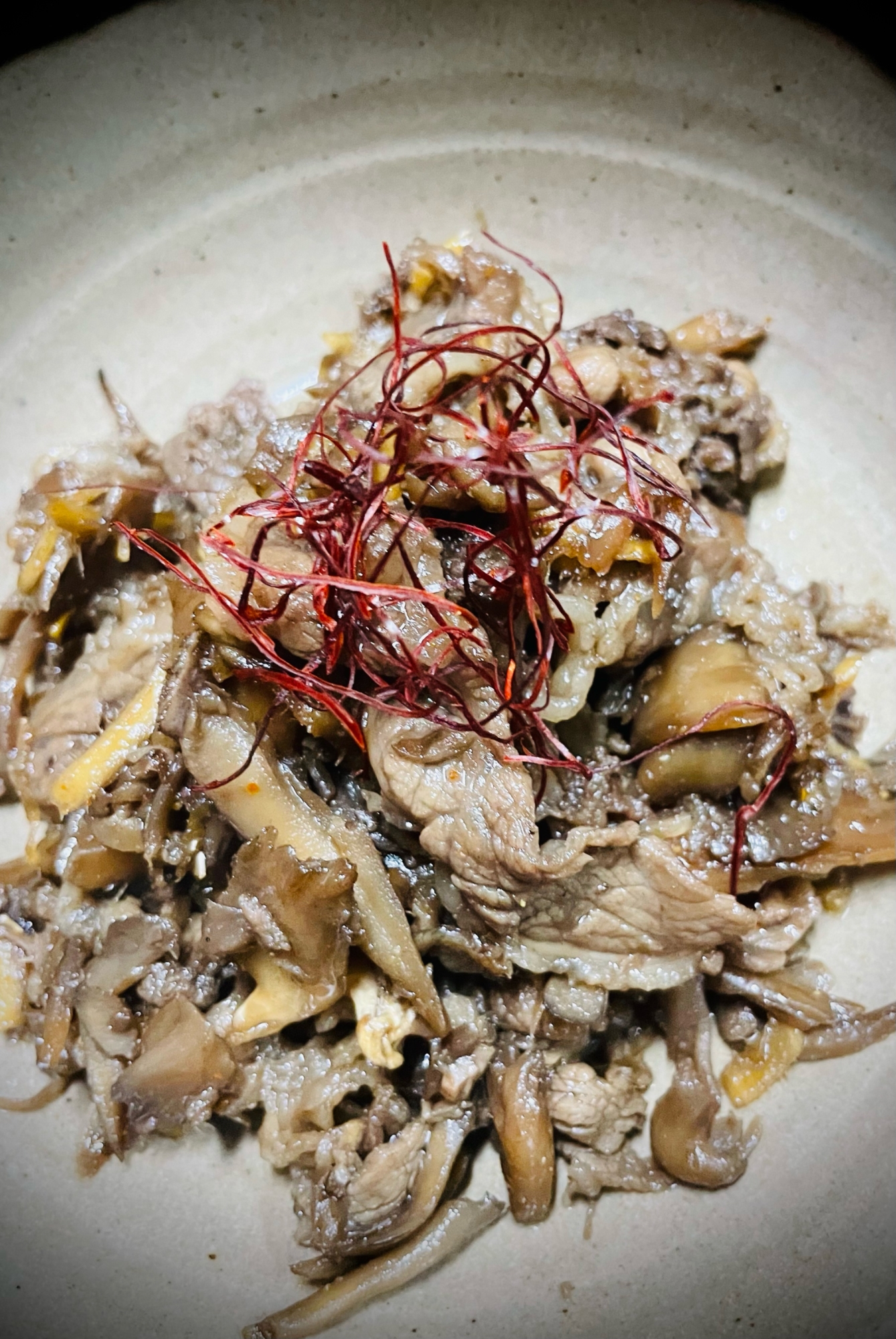 舞茸で♪牛肉の時雨煮