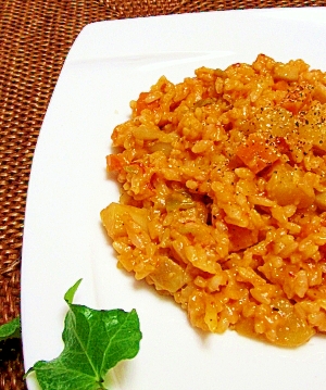 ミネストローネで簡単リゾット♪