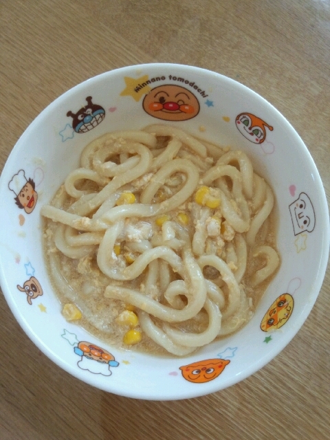 子供用 コーン入り卵とじうどん レシピ 作り方 By Koko0730 楽天レシピ