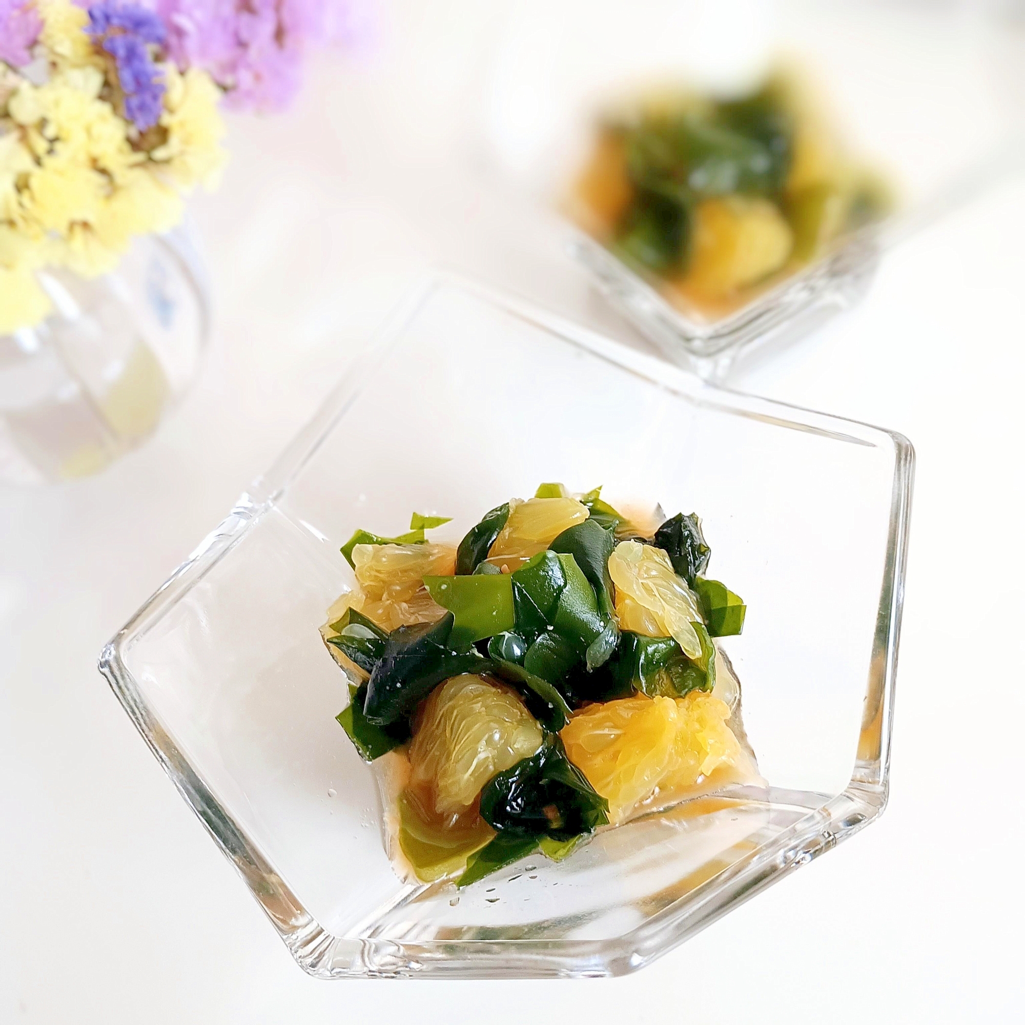 麹生活しましょ☘️ 塩蔵わかめと甘夏の酢の物ꕤ୭*