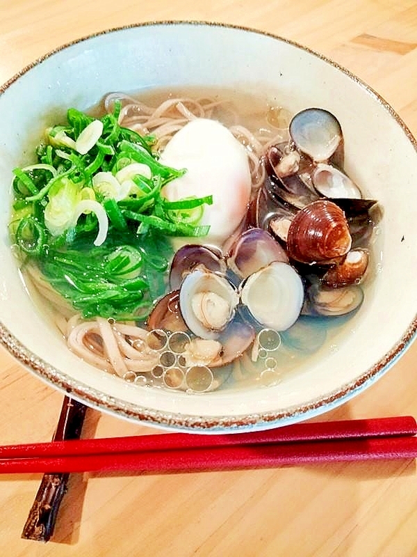 ほっとするね☆しじみ出汁の蕎麦